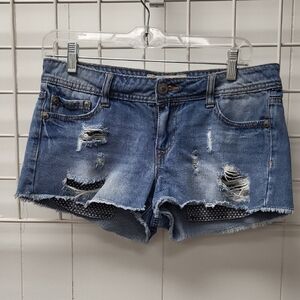 lei Distressed Denim Jean Shorts - Blue, Size 5